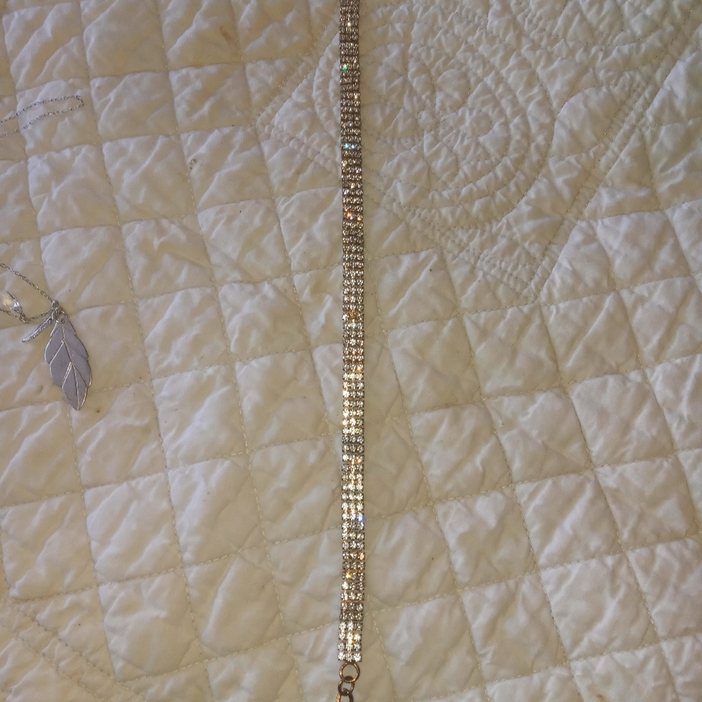 Cz diamond gold choker